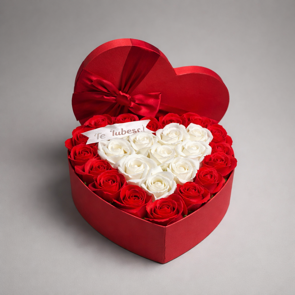 Aranjament floral în formă de inimă